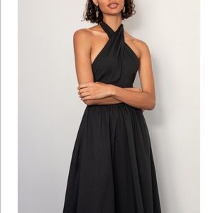 STAUD Moana halter dress black size 2
